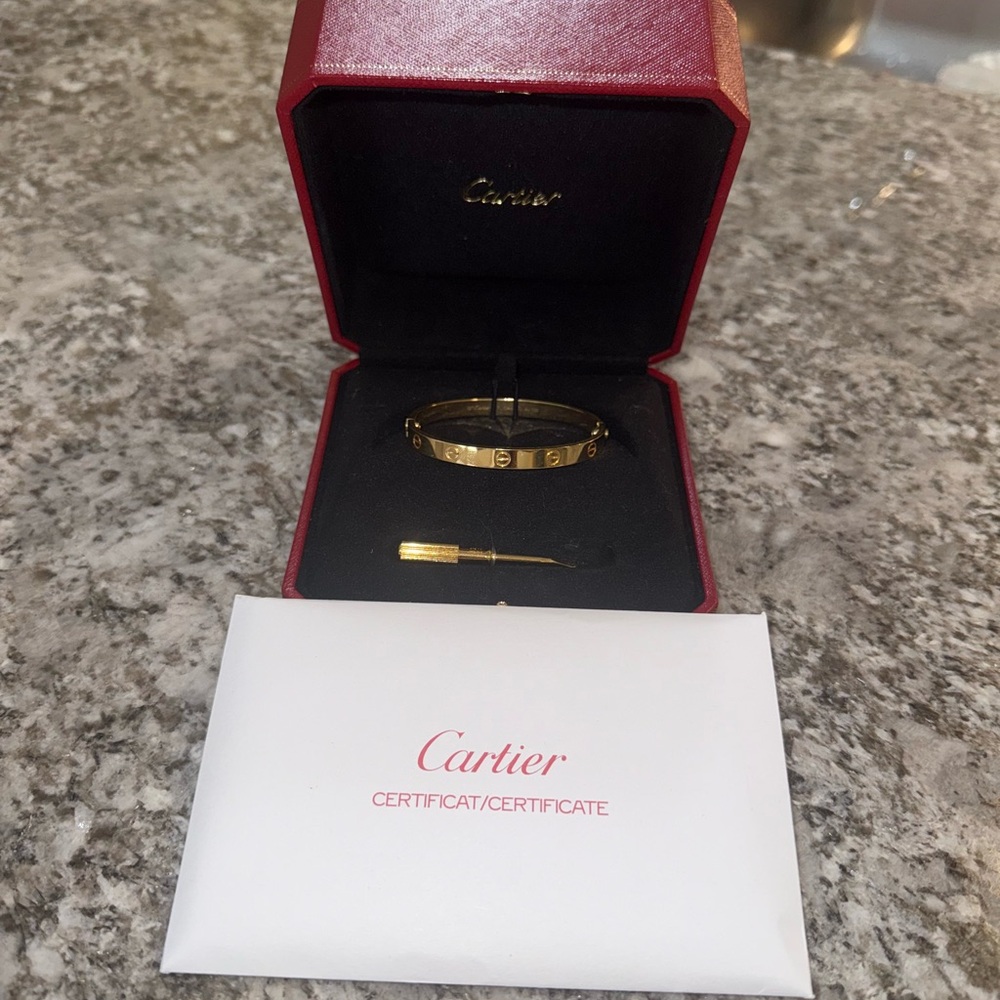 Cartier Gold Love Bracelet with Tool (Classic Model)